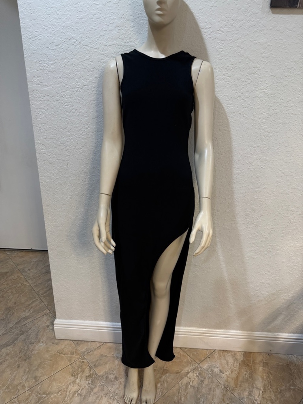 by the way. Black Sleeveless Side-Slit Maxi Dress